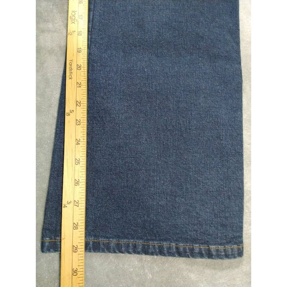 IZOD Jeans Womens 16W Blue Denim Stretch Boot Cut Straight Leg Dark Sandblast - Picture 5 of 9